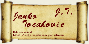 Janko Točaković vizit kartica